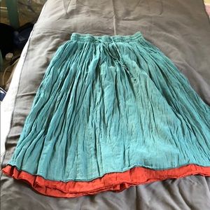 Reversible high waisted cotton skirt